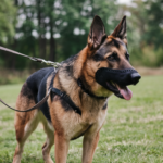 german shepherd pulling on leash