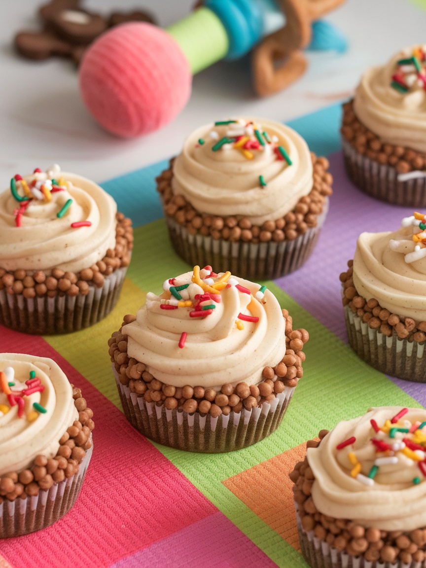 Delicious looking Apple Cinnamon Pupcakes decorated with sprinkles